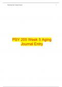 PSY 205 Week 5 Aging Journal Entry