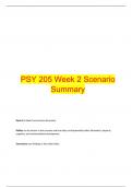 PSY 205 Week 2 Scenario Summary