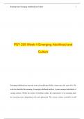 PSY 205 Week 4 Emerging Adulthood and Culture