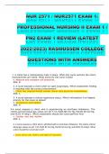 NUR 2571 / NUR2571 EXAM 1: PROFESSIONAL NURSING II EXAM 1 / PN2 EXAM 1 REVIEW (LATEST 2022/2023) RASMUSSEN COLLEGE QUESTIONS WITH ANSWERS