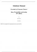 Essentials of Corporate Finance 10th Edition By Stephen Ross, Randolph Westerfield, Bradford Jordan (Solution Manual)