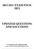 HEC101V EXAM PACK 2023