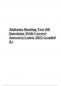 Alabama Boating Test Review Questions With Correct Answers Latest 2023 (Already Graded A+)