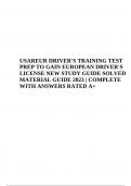 USAREUR DRIVER'S TRAINING TEST REVIEW TO GAIN EUROPEAN DRIVER'S LICENSE NEW STUDY GUIDE SOLVED MATERIAL GUIDE 2023 (ALREADY RATED A+)