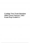 Cytology Test Exam Review Questions With Correct Answers 2023  (Already Graded A+)