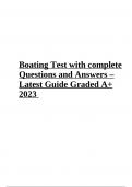 Boating Test Review Questions and Answers Latest Guide 2023 (Already Graded A+)