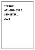 TRL3708 ASSIGNMENT 6 SEMESTER 1 2023