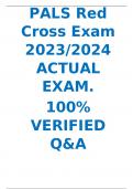 PALS Red Cross Exam 2023-2024 ACTUAL EXAM. 100% VERIFIED Q&A