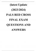 (latest Update 2023-2024) PALS RED CROSS FINAL EXAM QUESTIONS AND ANSWERS