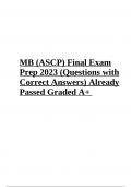 ASCP MB Final Exam Practice Questions and Answers, ASCP MB Final Exam Practice Questions with Correct Answers, MB ASCP Review and Exam Questions Part II With Correct Answers, MB ASCP Review and Exam Part I | Questions and Answers, ASCP MLT Exam Practice Q