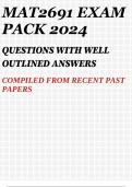 MAT2691 EXAM PACK 2024