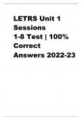 LETRS Unit 1 Sessions 1-8 Test | 100% Correct Answers 2022-23