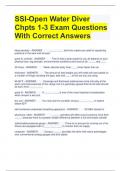 SSI-Open Water Diver Chpts 1-3 Exam Questions With Correct Answers