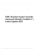 TMC EXAM PRACTICE QUESTIONS WITH ANSWERS, TMC NBRC Exam Practice Questions With Answers, TMC; Final Exam Questions with Answers Latest 2024 & TMC Practice Exam Questions and Answers (Already Graded A+) Latest Update 2024-2025.