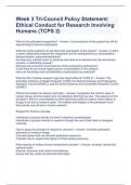 Week 3 Tri-Council Policy Statement: Ethical Conduct for Research Involving Humans (TCPS 2)