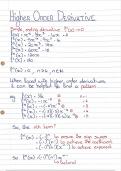 Summary of higher order derivatives for AP Mathematics