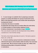 HESI RN PEDIATRICS:HESI PEDIATRICS PRACTICE EXAM: ALL PEDS HESI EXAM: OB/PEDS Exam 1:A OB/PEDS Final Exam Review: OB / PEDS FINAL EXAM: Questions & Answers: