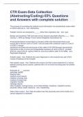 CTR Exam-Data Collection (Abstracting/Coding)-55% Questions and Answers with complete solution