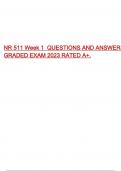 NR 511 Week 1 QUESTIONS AND ANSWERSGRADED EXAM 2023 RATED A+.