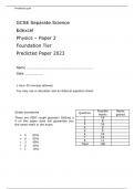 Edexcel GCSE Separate Science Physics Paper 1 and 2 Foundation Tier Predicted Paper 2023 with Attached Mark Scheme.