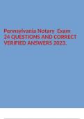 Pennsylvania Notary Exam 24 QUESTIONS AND CORRECT VERIFIED ANSWERS 2023.