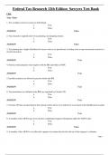 Test Bank for Federal Tax Research 12th Edition  Sawyers  / All Chapters 1 - 13 / Full Complete 2023 - 2024