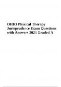 OHIO Physical Therapy Jurisprudence Exam - Questions with Answers 2023 Graded A +