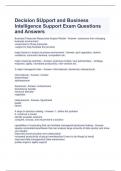 Decision SUpport and Business Intelligence Support Exam Questions and Answers