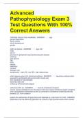 Advanced Pathophysiology Exam 3 Test Questions With 100% Correct Answers