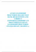 ATI RN LEADERSHIP PROCTORED 2022-2023 TEST BANK 400 QUESTIONS AND CORRECT ANSWERS/LEADERSHIP ATI PROCTORED EXAM/ATI LEADERSHIP PROCTORED EXAM|ALREADY GRADED A+