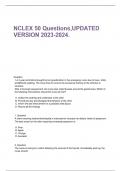 NCLEX 50 Questions,UPDATED VERSION 2023-2024.