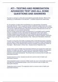 ATI - TESTING AND REMEDIATION ADVANCED TEST 2023 ALL DONE QUESTIONS AND ANSWERS