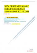 NEW GENERATION(NGN) NCLEX QUESTIONS & Answers FOR 2023 EXAM