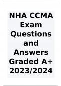 NHA CCMA Exam Questions and Answers Graded A+ 2023-2024