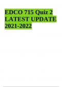 EDCO 715 Quiz 2  LATEST UPDATE  2023