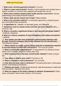 KINE 223 Final Exam Questions And Answers Course KINE 223 Institution KINE 223 What must a formal experiment include? - Answer- A control What is a case control study? - Answer- Studies in which patients who already have a specific condition or outcome ar