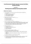 Test Bank for Social Determinants of Health Comparative Approach 2nd Edition Davidson  / All Chapters 1 - 14 / Full Complete 2023 - 2024