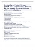 Product Owner/Product Manager (POPM) SAFe 4.6 (Preparation Materials For The Safe 4.6 POPM Certification) with Complete Solutions