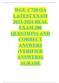 WGU C720 OA LATEST EXAM 2023-2024 REAL EXAM 200 QUESTIONS AND CORRECT ANSWERS (VERIFIED ANSWERS)|AGRADE