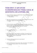 NURS 6501N- 13 ADVANCED PATHOPHYSIOLOGY WEEK 2 QUIZ. 40 QUESTIONS AND ANSWERS, 2023