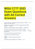 WGU C777 2023 Exam Questions with All Correct Answers 