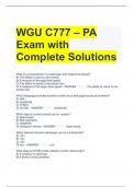 WGU C777 – PA Exam with Complete Solutions 