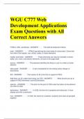 WGU C777 Web Development Applications Exam Questions with All Correct Answers 