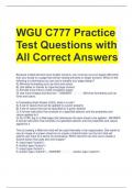 WGU C777 Practice Test Questions with All Correct Answers 