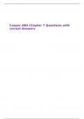 Cooper ABA Chapter 7 Questions with correct Answers