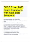 FCCS Exam 2023 Exam Questions with Complete Solutions 