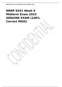 NRNP 6541 Week 6Midterm Exam 2023GENUINE EXAM NRNP 6541 Week 6Midterm Exam 2023GENUINE EXAM (100%Correct PASS) Primary Care Of100%Correct PASS) Primary Care Of