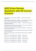 AVID Exam Review Questions with All Correct Answers 