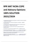 RPR WKT NCRA COPE  and Advisory Opinions 100% SOLUTION  2023//2024