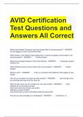 Bundle For Avid Exam Questions with All Correct Answers